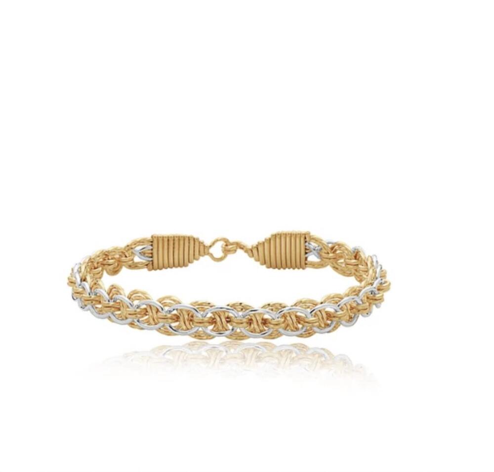 NEW RONALDO JEWELRY women's lift me up bracelet - 7" in gold/silver